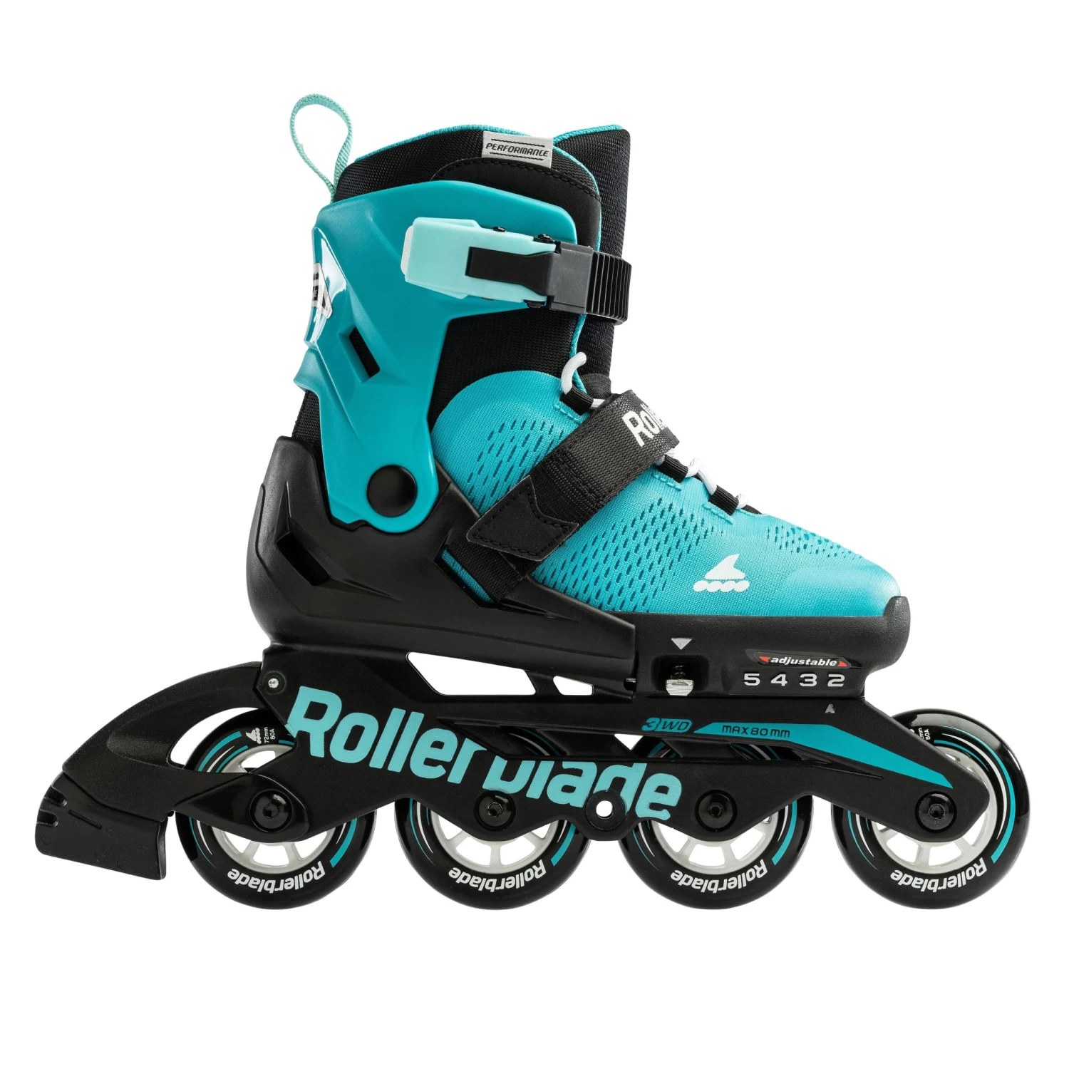 Rollerblade Microblade Adjustable Kids Skates - Aqua/Black 4 Rollerblade Microblade Adjustable Kids Skates - Aqua/Black - Image 2