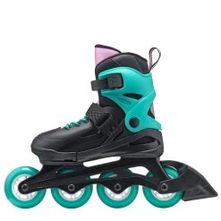 Rollerblade Fury Adjustable Kids Skates - Black/Sea Green -Sports Scooter Shop 073735003C1 FURY 04