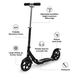Micro Flex Deluxe Scooter - Black -Sports Scooter Shop 3N B8lO2