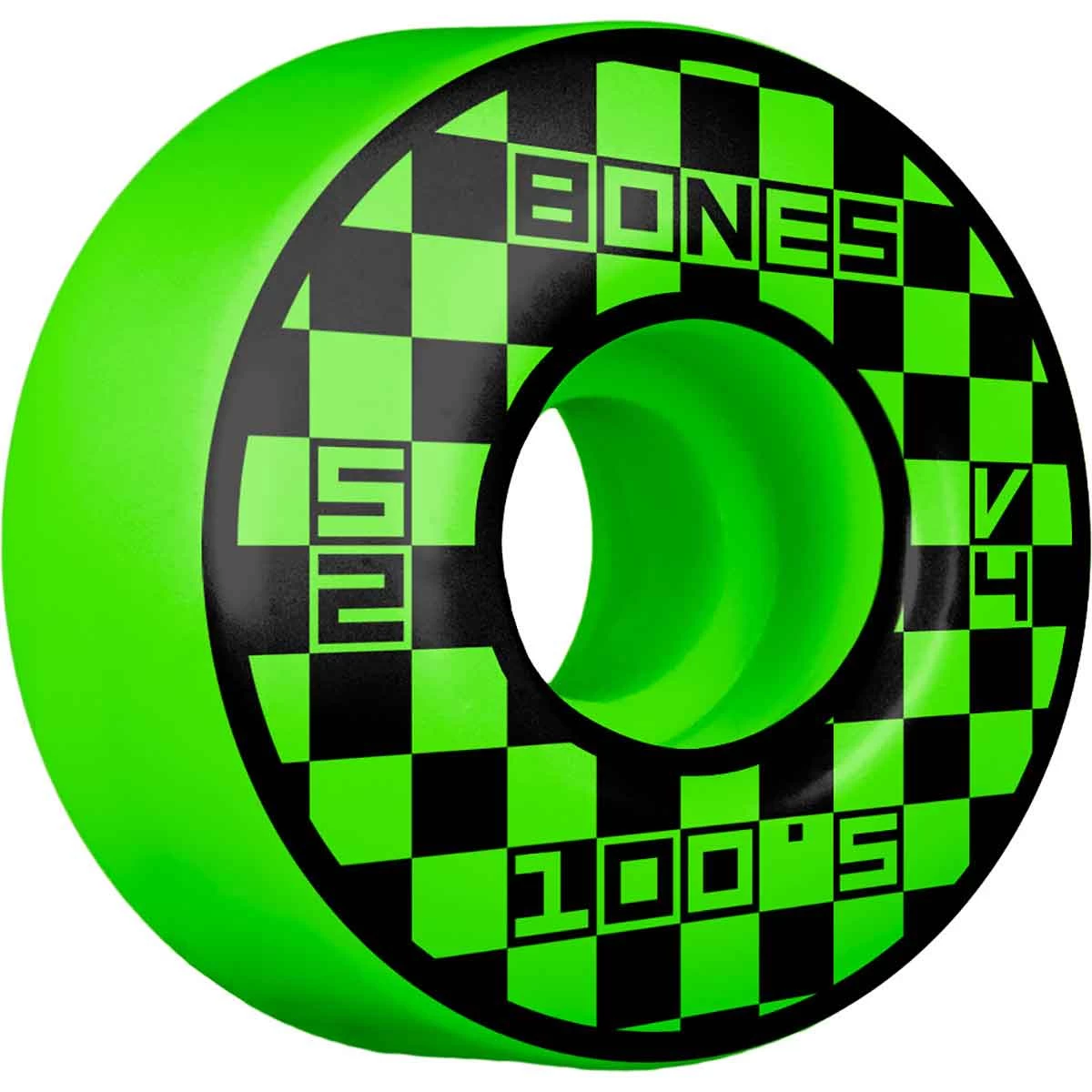 Bones 100's Block Party V4 Wide Skateboard Wheels Green - 52mm 3 Bones 100's Block Party V4 Wide Skateboard Wheels Green - 52mm