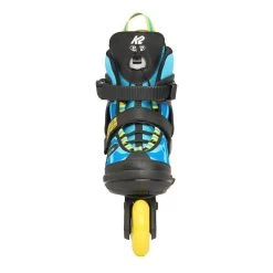 K2 Raider Pro Adjustable Size Inline Skates - Blue/Yellow -Sports Scooter Shop K2RaiderProAdjustableSizeInlineSkatesBlueYellowfront