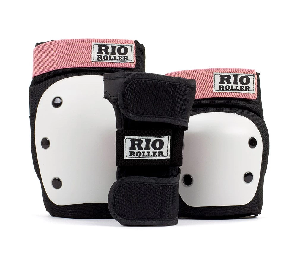 Rio Roller Triple Pad Set - Black/Rose 3 Rio Roller Triple Pad Set - Black/Rose