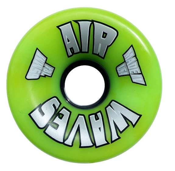 Air Waves Green/Yellow Swirl Wheels 65mm - Set Of 4 3 Air Waves Green/Yellow Swirl Wheels 65mm - Set Of 4