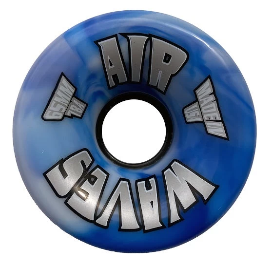 Air Waves White/Blue Swirl Wheels 65mm - Set Of 4 3 Air Waves White/Blue Swirl Wheels 65mm - Set Of 4