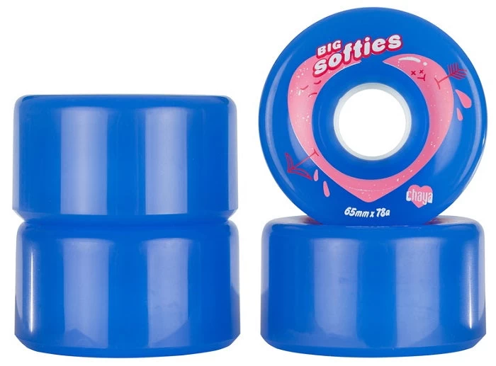 Chaya Big Softies Roller Skate Wheels Blue 65mm 78a - 4 Pack 4 Chaya Big Softies Roller Skate Wheels Blue 65mm 78a - 4 Pack - Image 2
