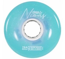 Chaya Neons LED Light Up Roller Skate Wheels Blue 65mm 78a - 4 Pack