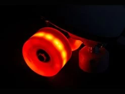 Chaya Neons LED Light Up Roller Skate Wheels Red 65mm 78a - 4 Pack -Sports Scooter Shop chaya neons led light up roller skate wheels red glow