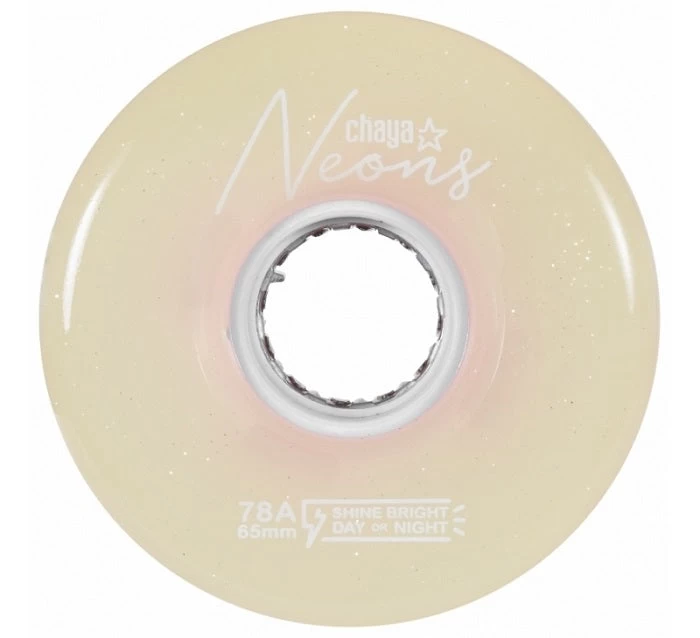 Chaya Neons LED Light Up Roller Skate Wheels White 65mm 78a - 4 Pack 3 Chaya Neons LED Light Up Roller Skate Wheels White 65mm 78a - 4 Pack