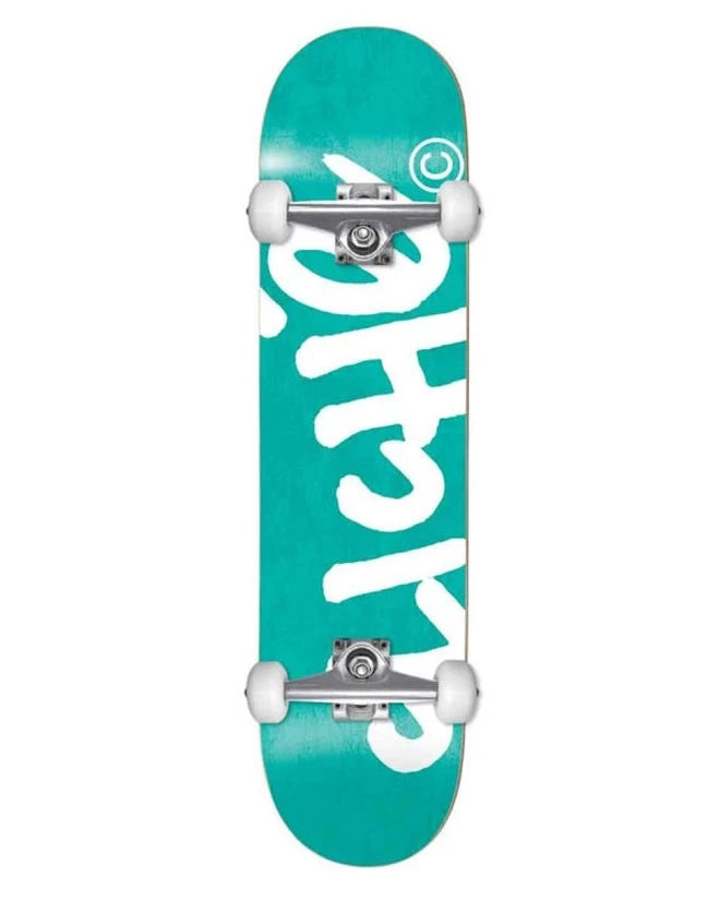 Cliche Handwritten Teal/White Skateboard - 7.375" 3 Cliche Handwritten Teal/White Skateboard - 7.375"