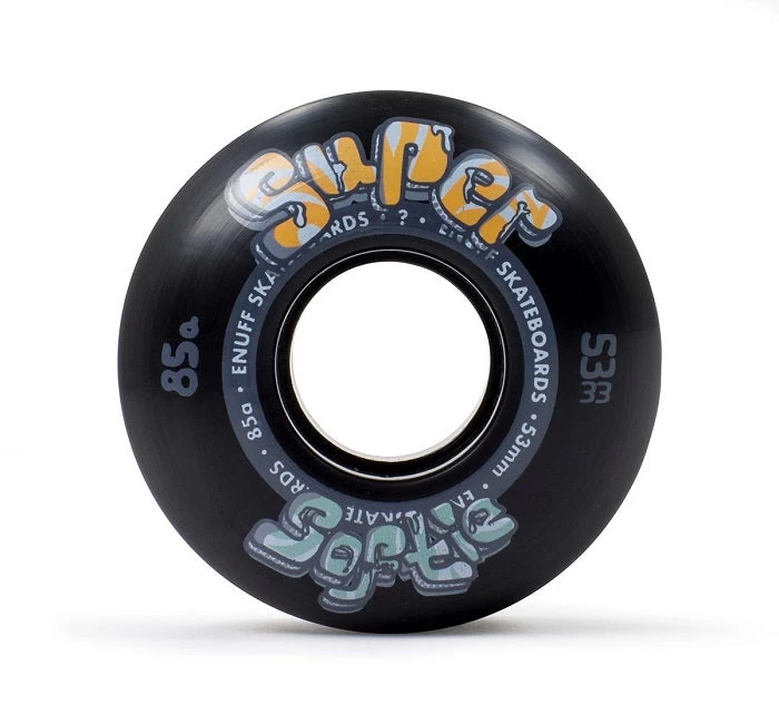 Enuff Super Softie Black Skateboard Wheels - 53mm 85a 3 Enuff Super Softie Black Skateboard Wheels - 53mm 85a