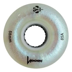 Luminous Light Up Quad Wheels White Glitter 58mm - 4 Pack