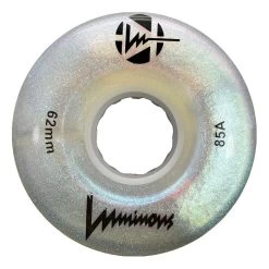 Luminous Light Up Quad Wheels White Glitter 62mm - 4 Pack