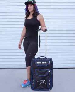 Riedell Travel And Gear Roller Bag - Black/Blue -Sports Scooter Shop riedell travel and gear roller bag black blue lifestyle
