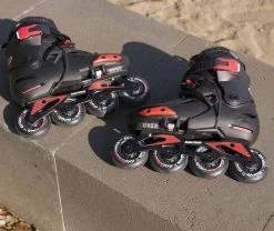 Rollerblade Apex Adjustable Inline Skates - Black -Sports Scooter Shop rollerblade apex adjustable inline skates black lifestyle 1