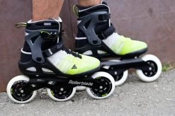 Rollerblade Macroblade 110 3WD Mens Skates - Grey/Yellow -Sports Scooter Shop rollerblade macroblade 110 3wd mens inline skates grey yellow lifestyle