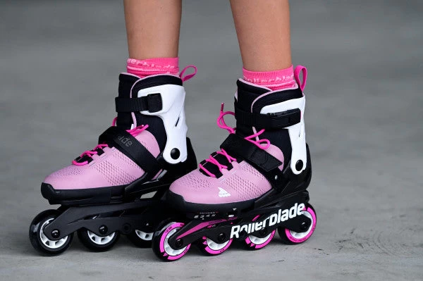 Rollerblade Microblade Adjustable Kids Skates Combo Pack - Pink/White - Image 2