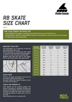 Rollerblade RB Cruiser Inline Skates - Black/Neon Yellow -Sports Scooter Shop rollerblade size chart