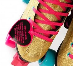 Rookie X Bump Rollerdisco Roller Skates - Gold -Sports Scooter Shop rookie x bump rollerdisco roller skates gold glitter