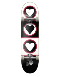 The Heart Supply Squad Skateboard Black/White/Red - 8.25"