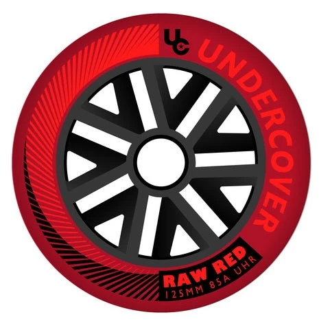Undercover Raw Red Wheels Bullet Radius 125mm 85a - Set Of 6 3 Undercover Raw Red Wheels Bullet Radius 125mm 85a - Set Of 6